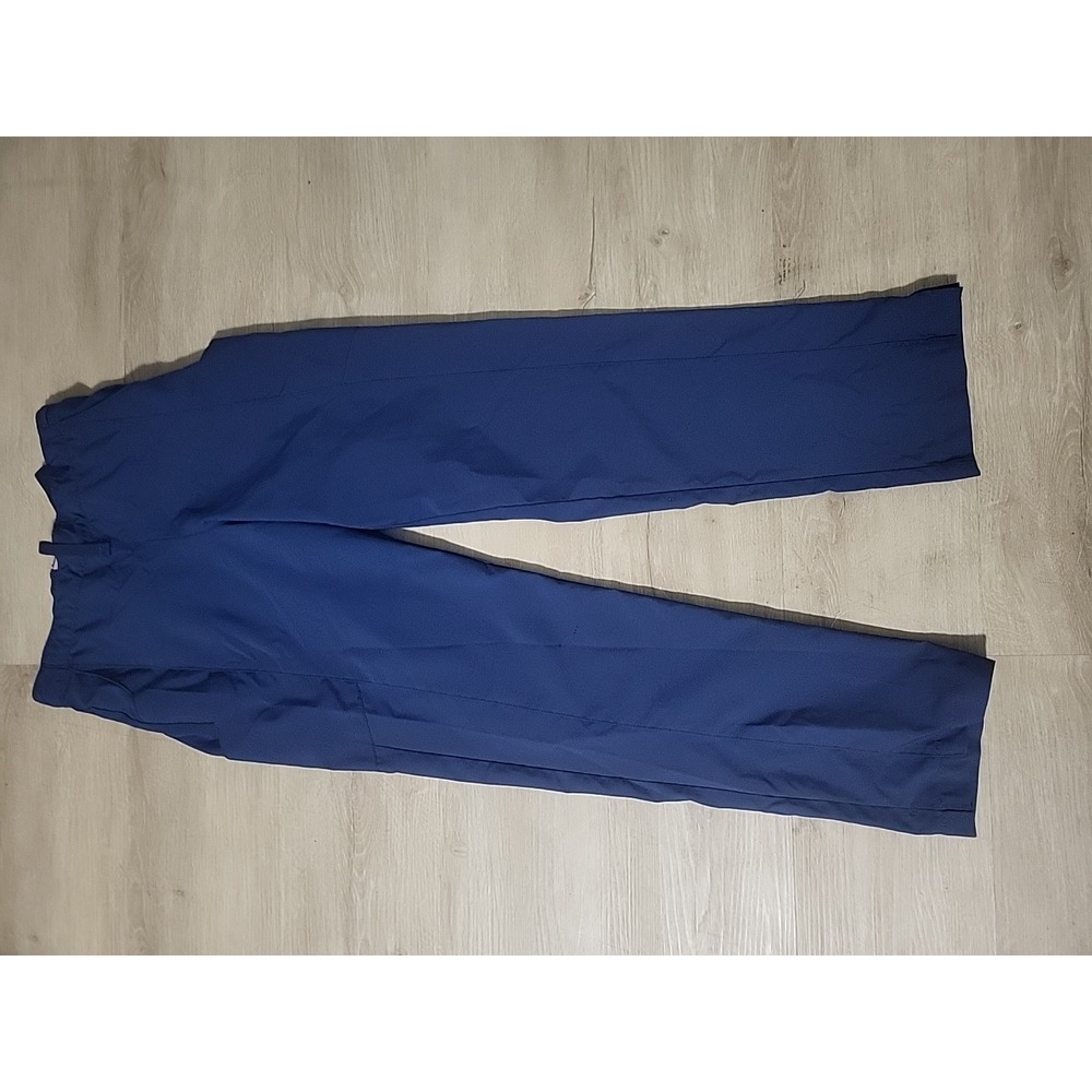 wonderwink flat front cargo scrub‎ pants small elastic drawstring dark blue 5155
